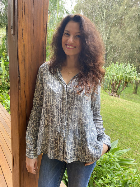 Alesha Shirt Grey Lattice