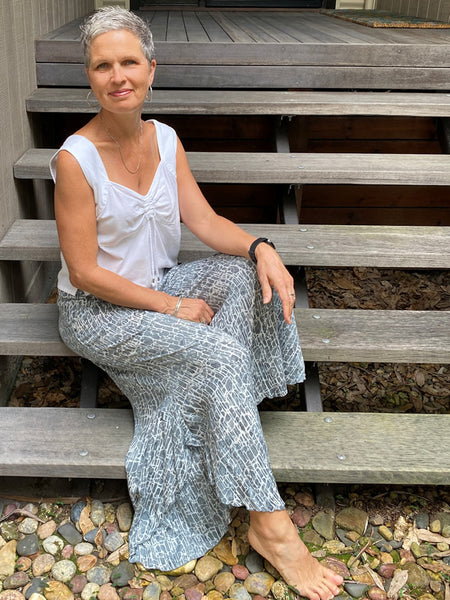 Bell Trouser Grey Lattice