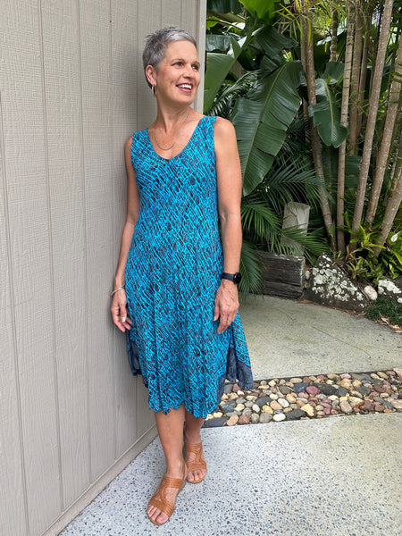 Brea Dress Turquoise Lattice