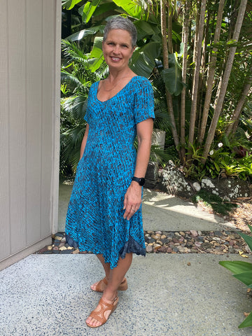 Brianna Dress Turquoise Lattice