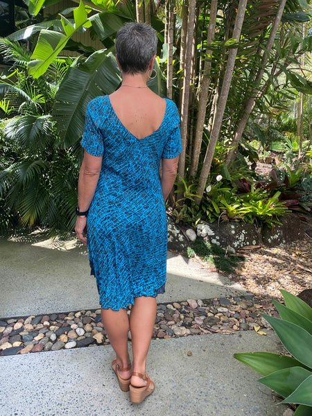 Brianna Dress Turquoise Lattice