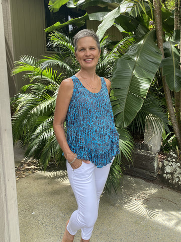 Karen Top Turquoise Lattice