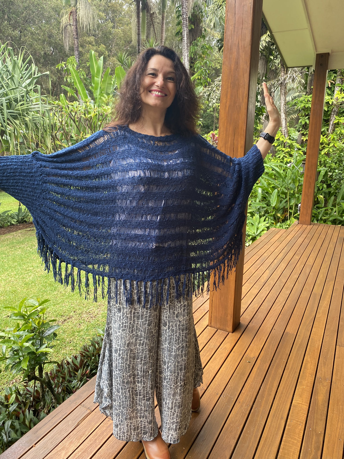 Katey Poncho Top Shawl Midnight GAAB Designs - Main Image