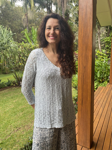 Kaz Knit Top Light Grey