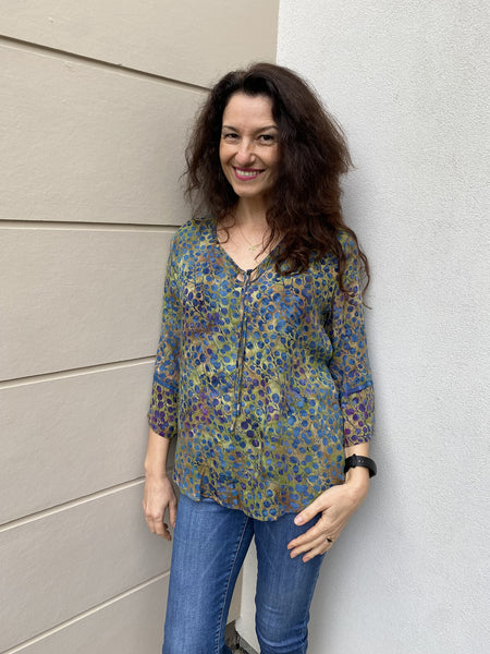 Krissie Top Blueberries Size L only