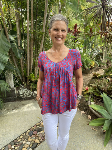 Kesha Top Magenta Stone