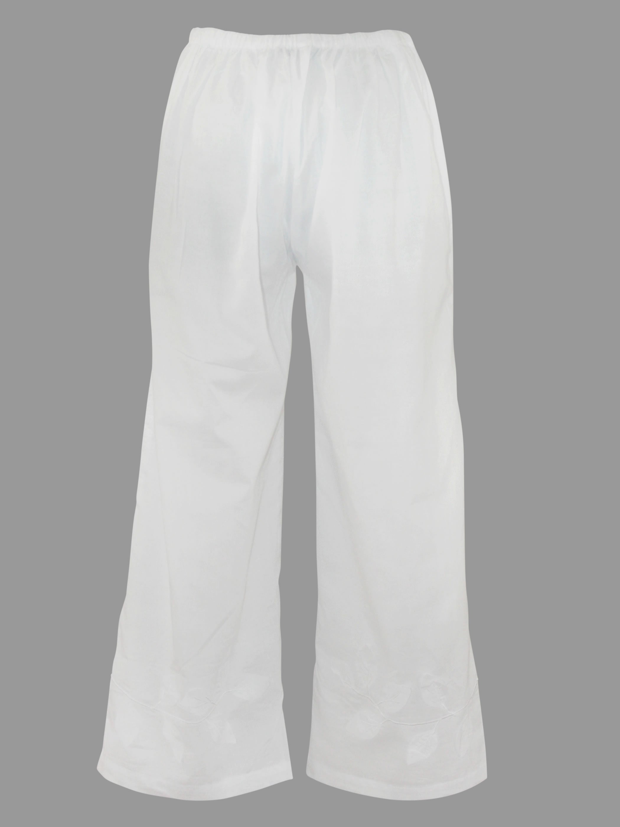 Lani White Cotton Yoga Pants